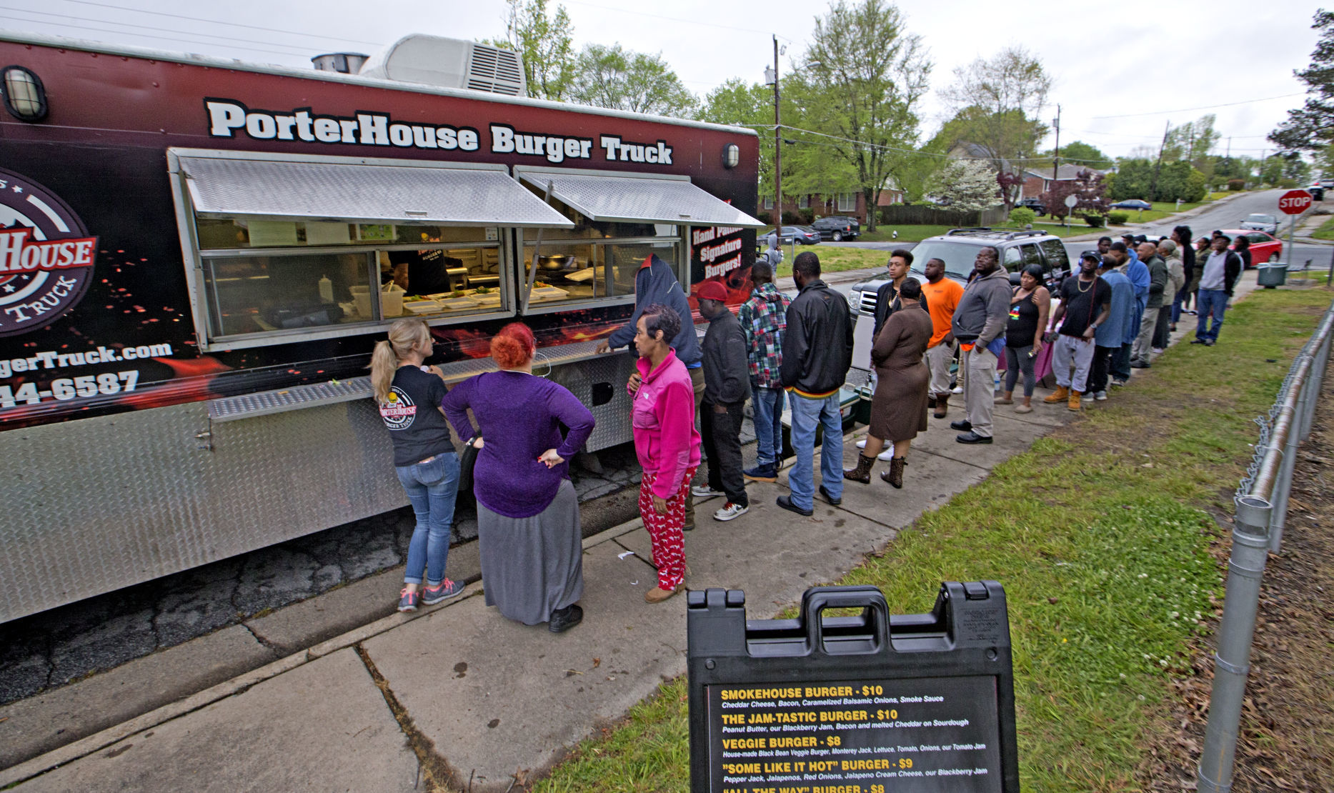 PorterHouse Burger truck serves free burgers in tornado ravaged